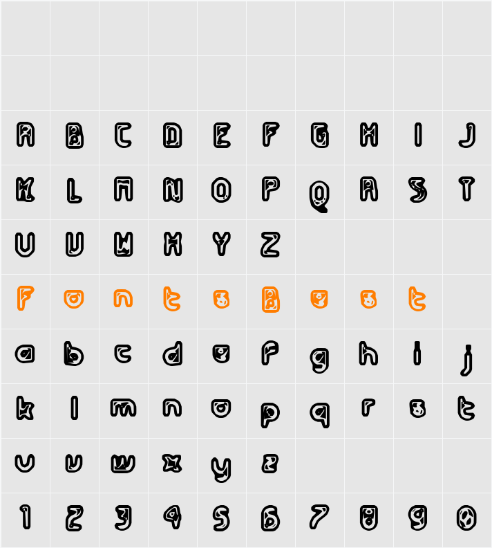 Futurex Metal-gear Bold Character Map