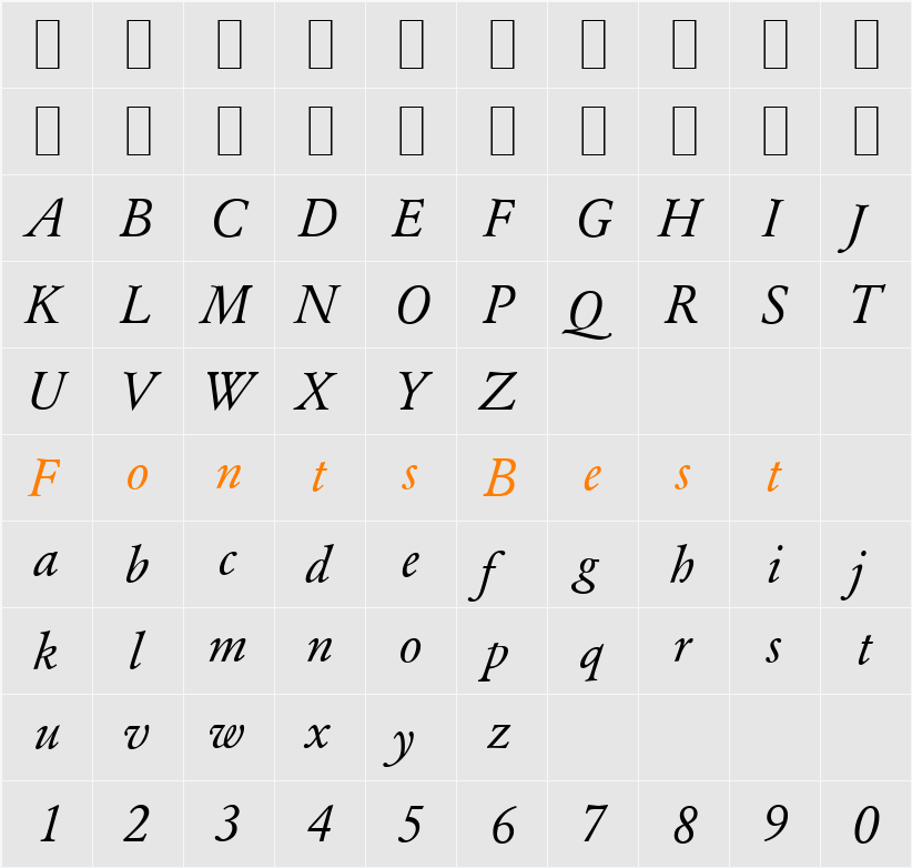 ClassicGarfeld Character Map