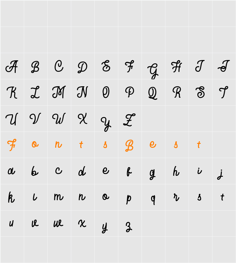 Bratayuda FREE Character Map