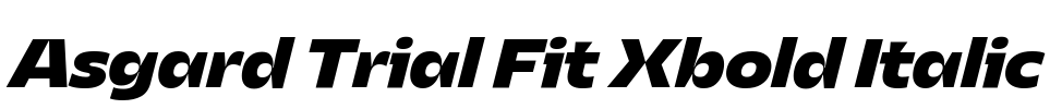 Asgard Trial Fit Xbold Italic Font Image