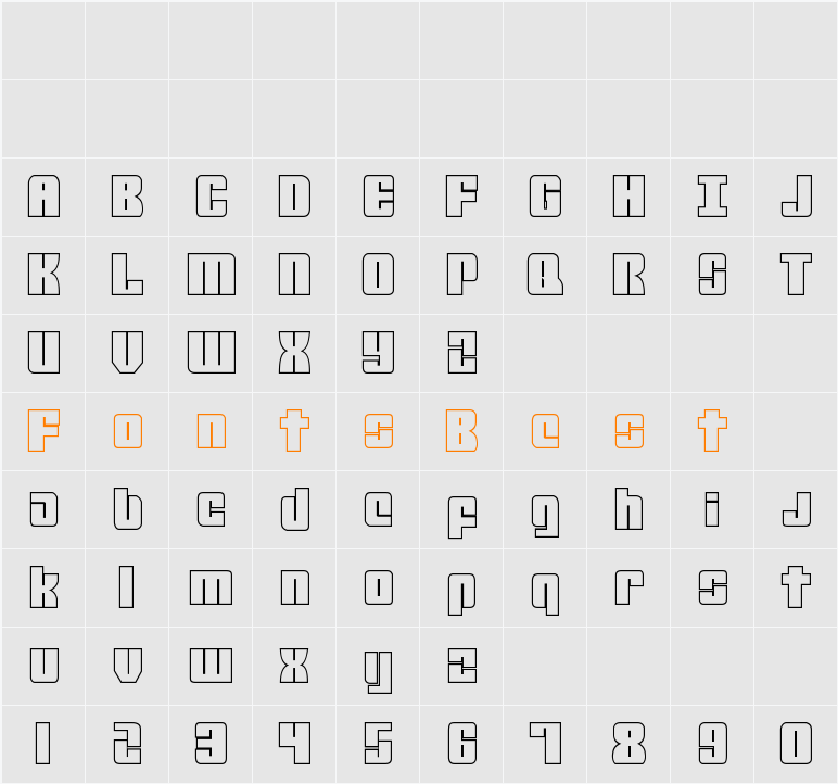 Mobile Infantry Outline Character Map