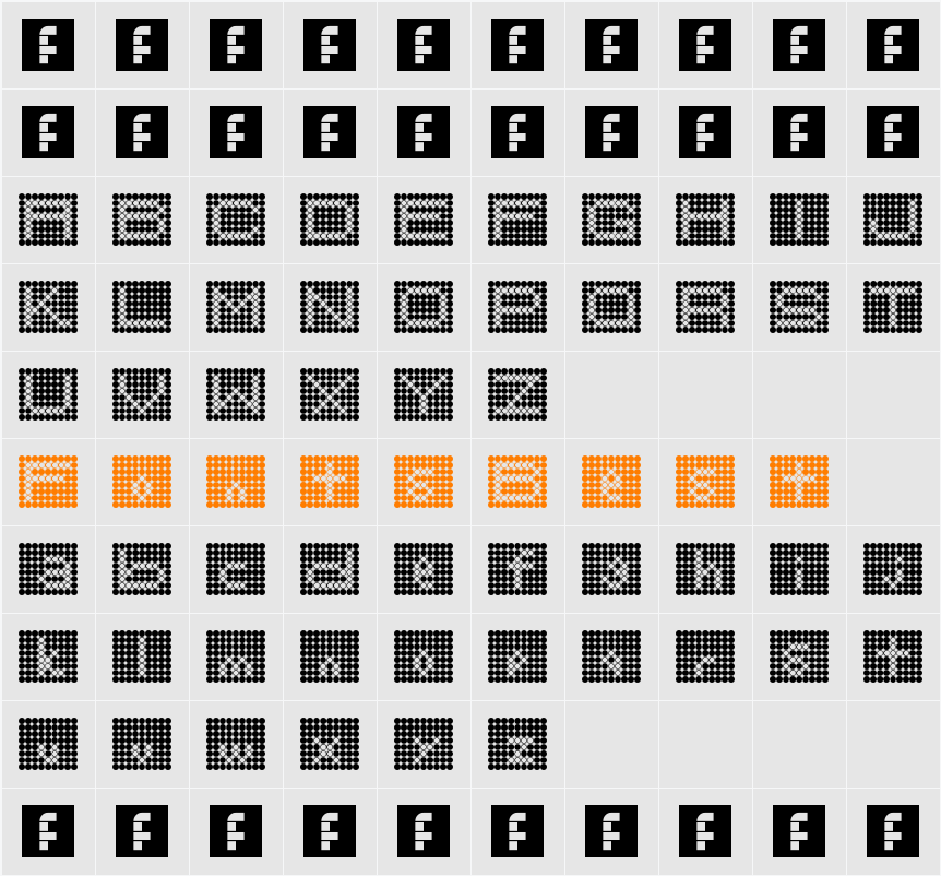 Backflash Inverted Character Map