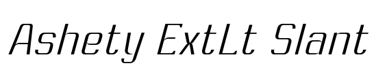 Ashety ExtLt Slant Font Image