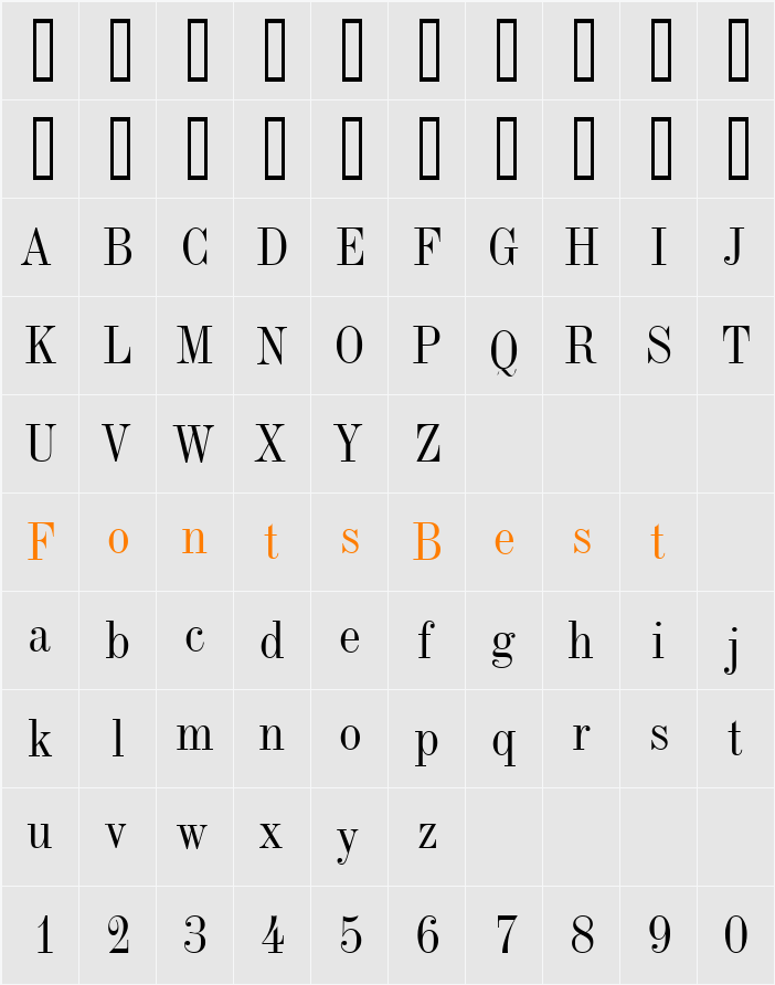 Indy 17 Character Map