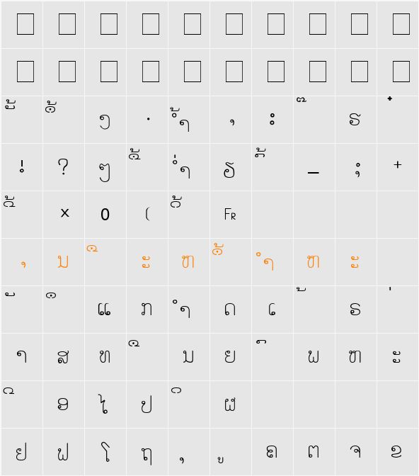 alice_0 Character Map