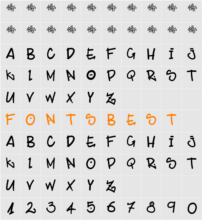 BillyBop_maj_tag Character Map