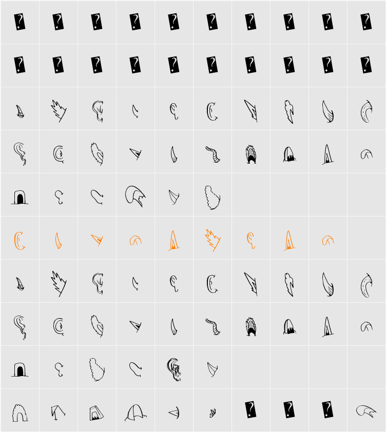 CreatureBuilderEars Character Map