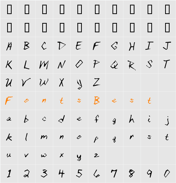 BethHand Angular Character Map