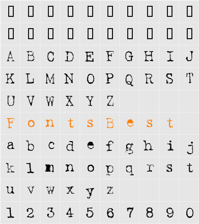 Armenschrift Character Map
