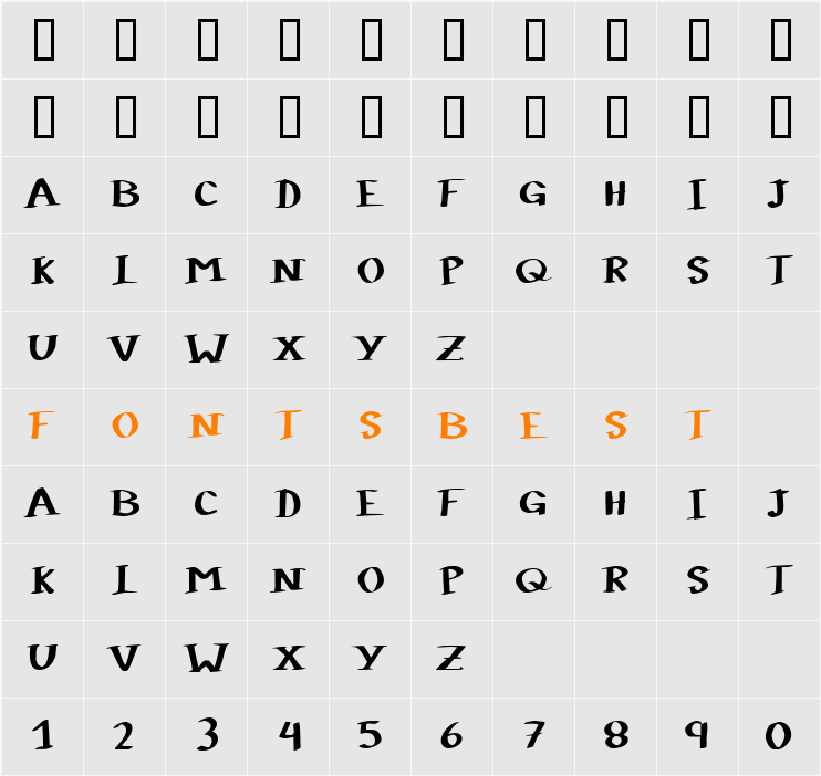 JI-Knocks Character Map