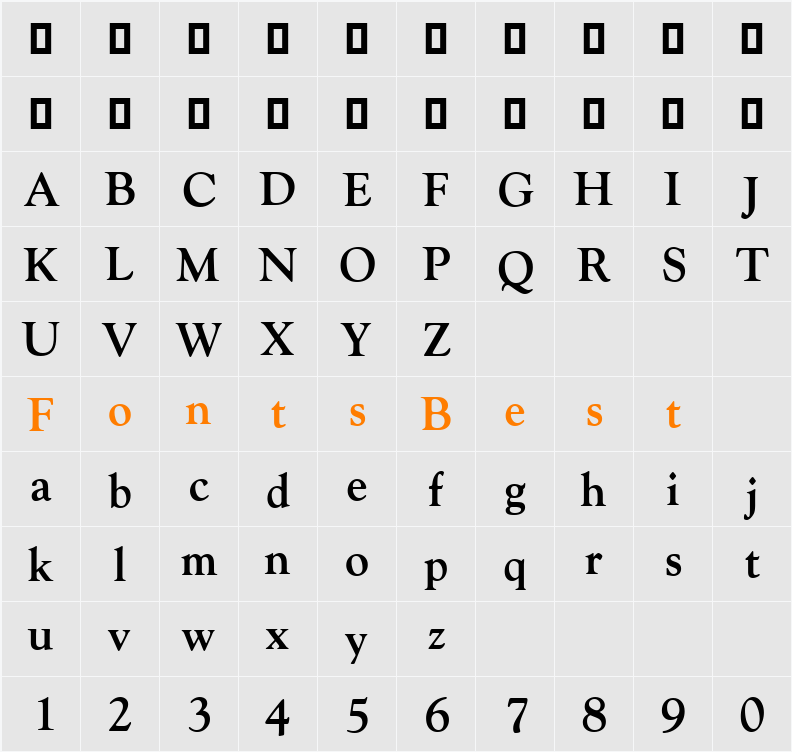 Filco Olde Style Character Map