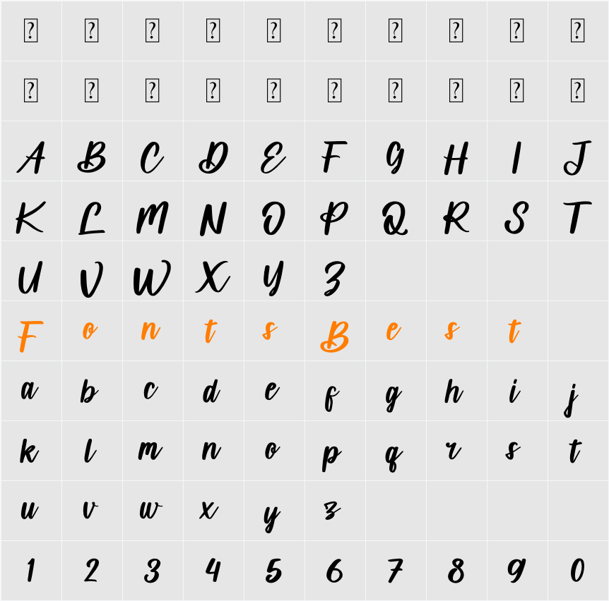 Balencia Lattive Character Map