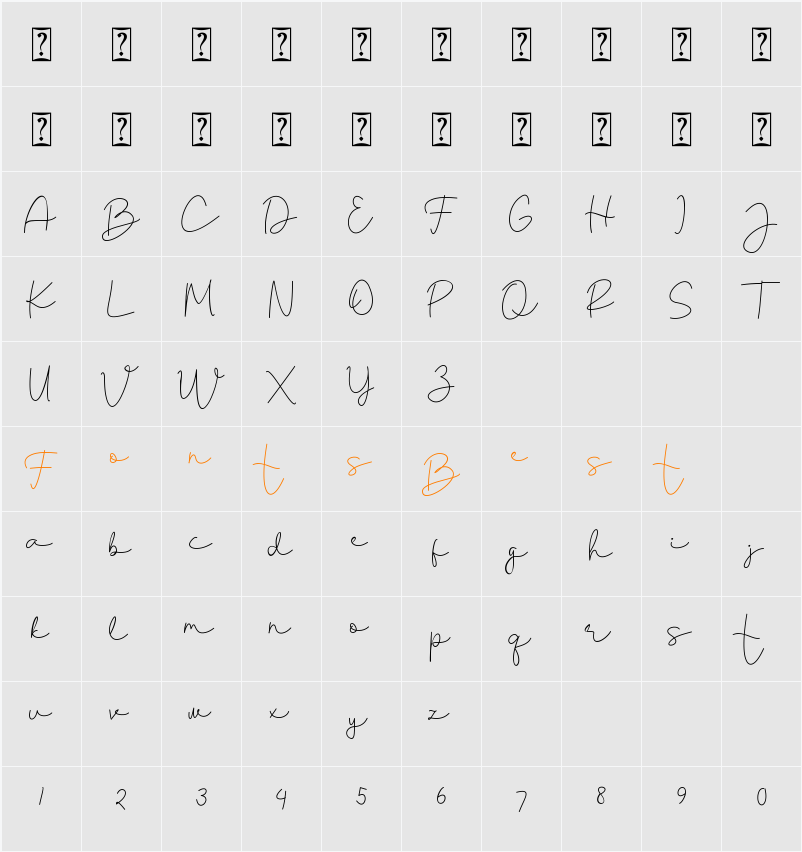 Bridgeth Character Map