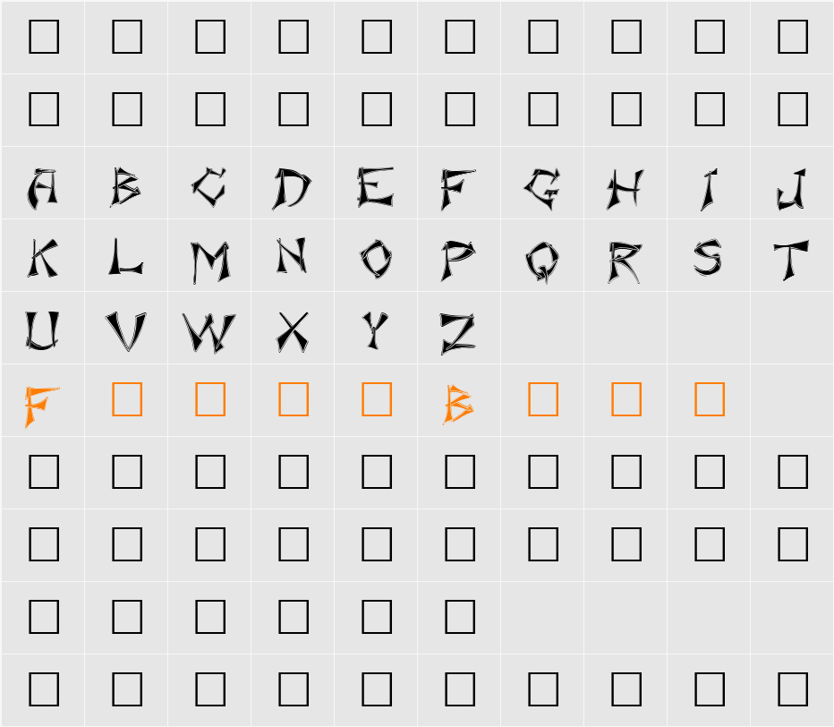 Floralis Character Map