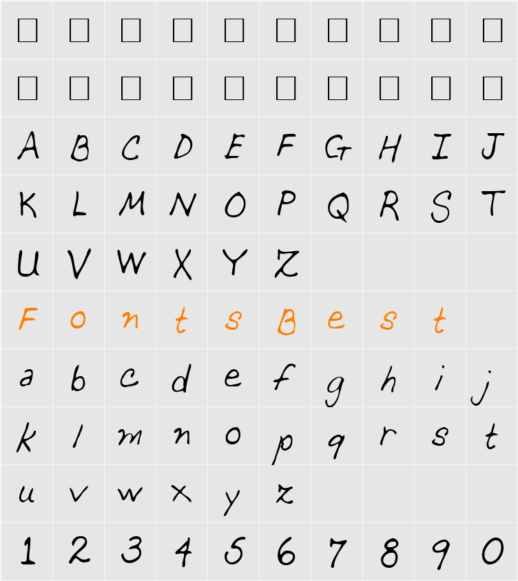Momcat Character Map