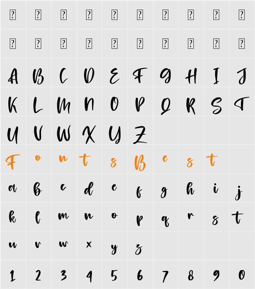 Blondeta Character Map