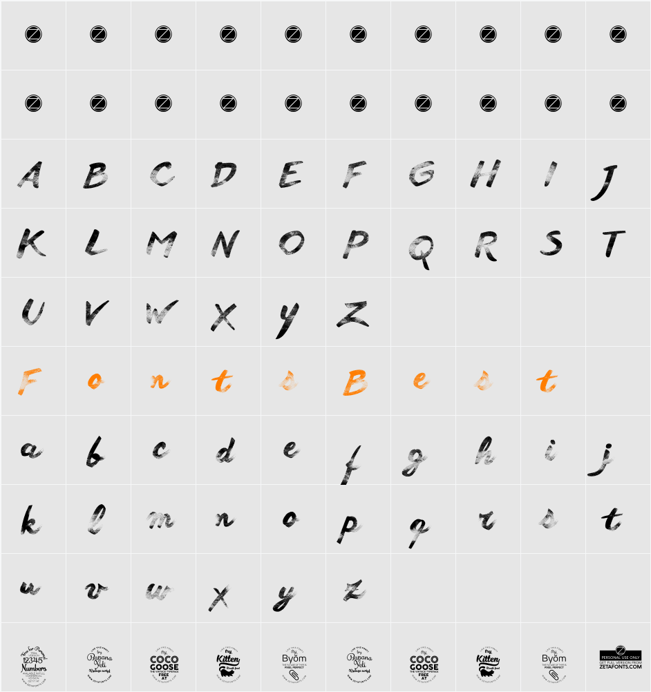 Another Wet Shabby Character Map