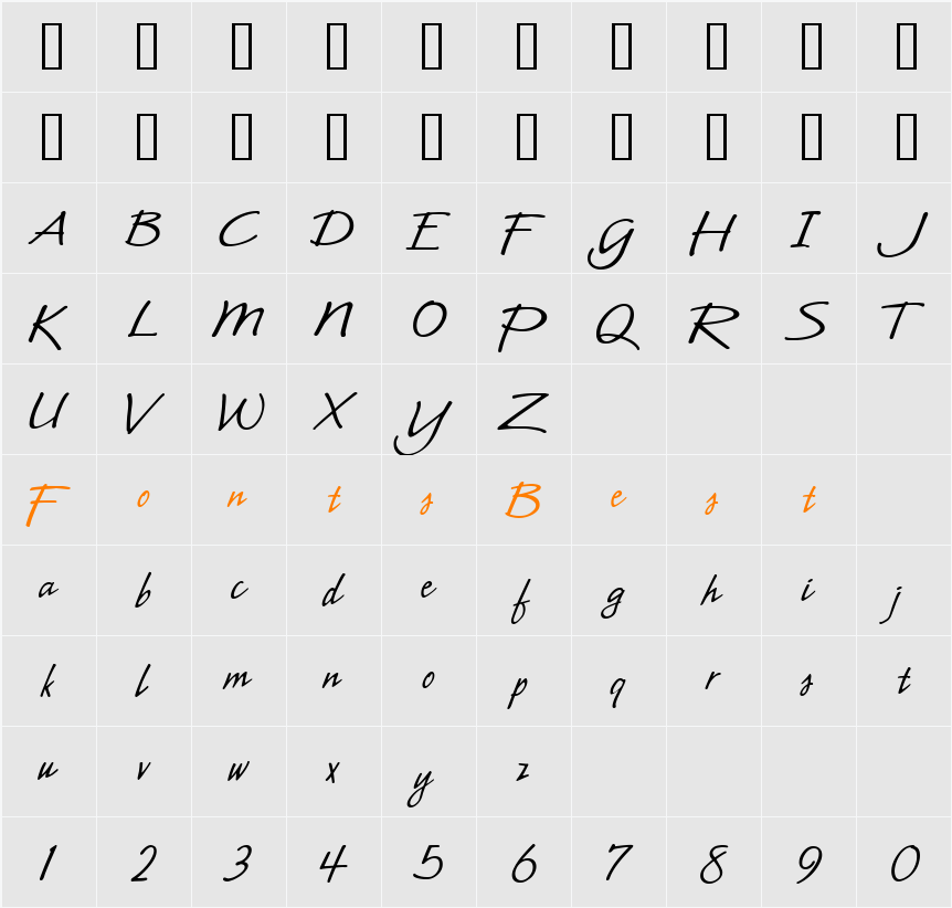CAC Leslie Character Map