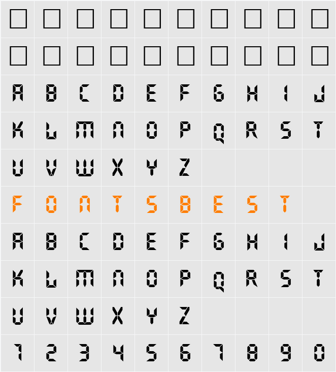 Nasa Display Character Map