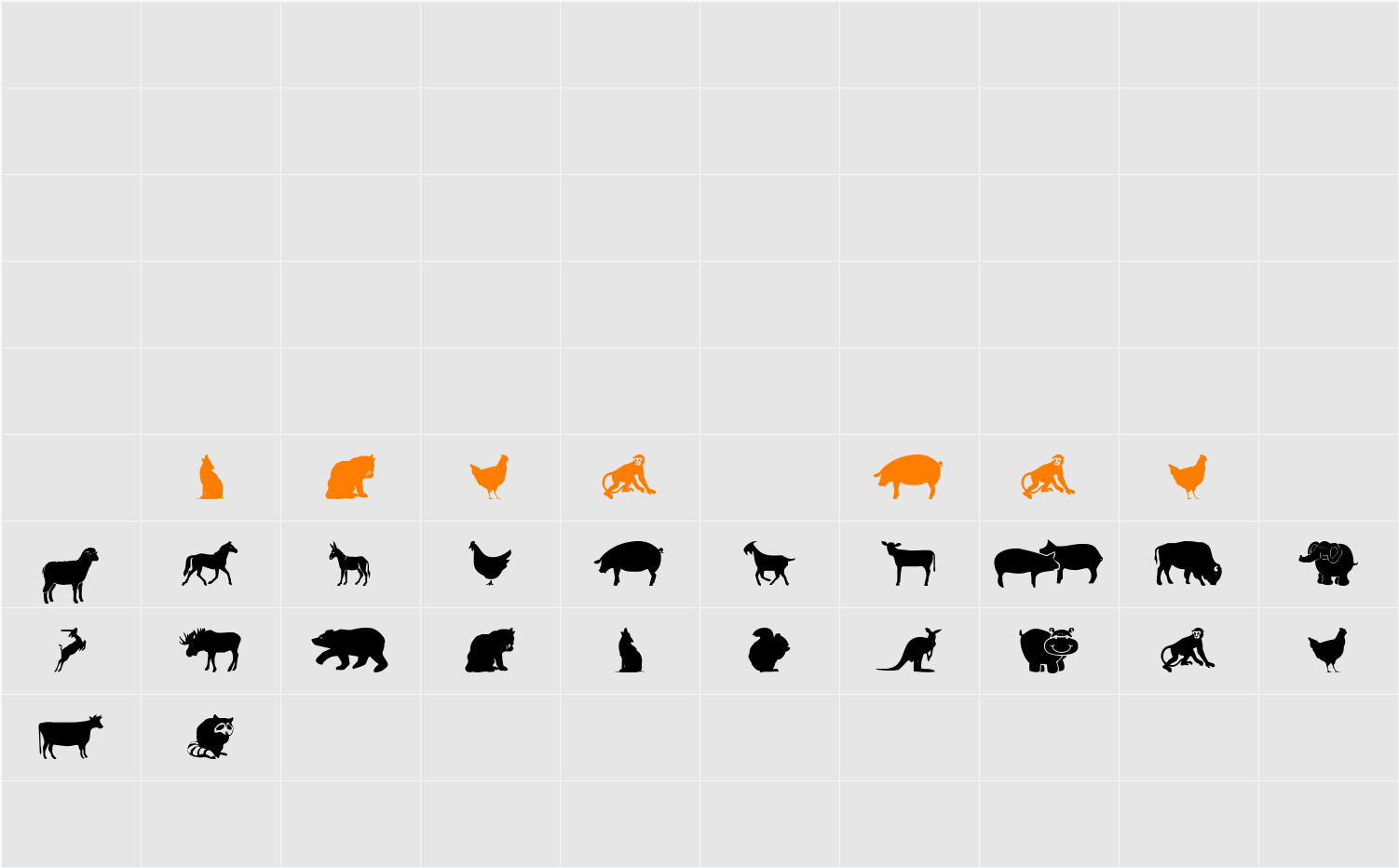 Farm & Wild Animals Character Map