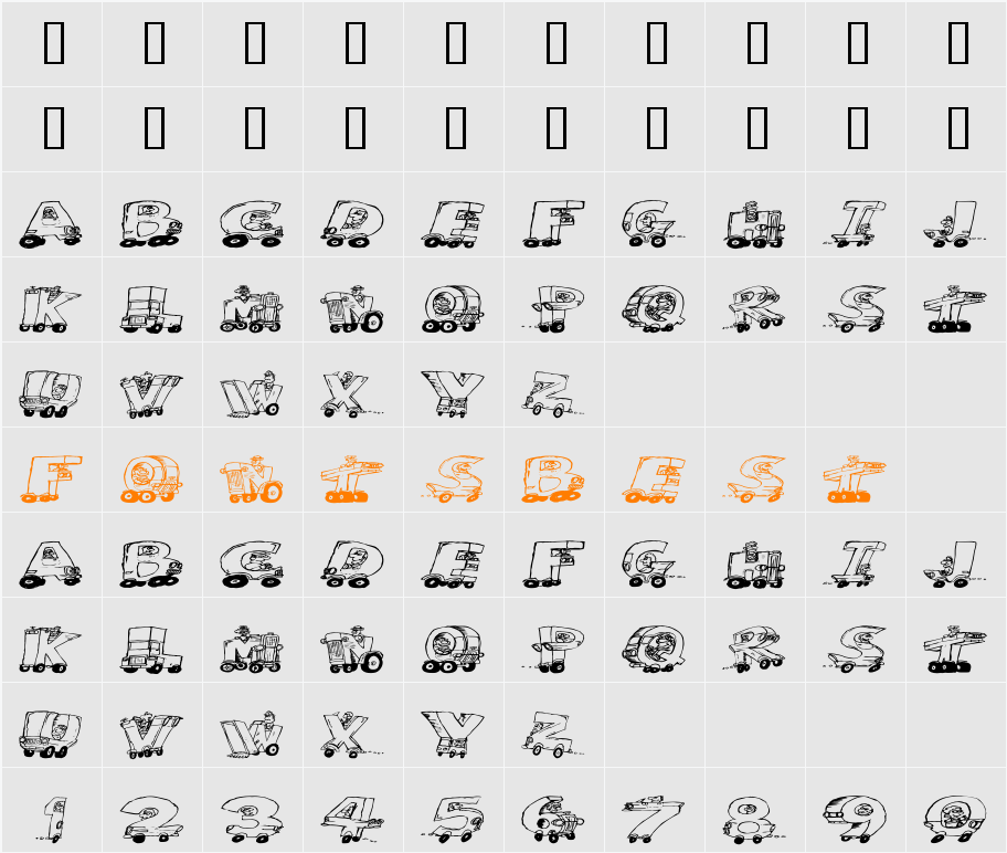 Motoring Character Map