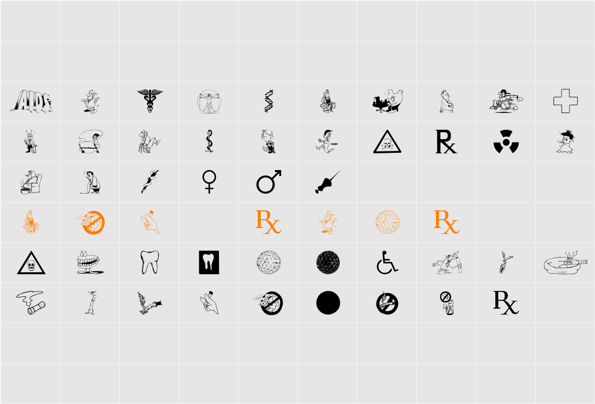 Medicobats Character Map
