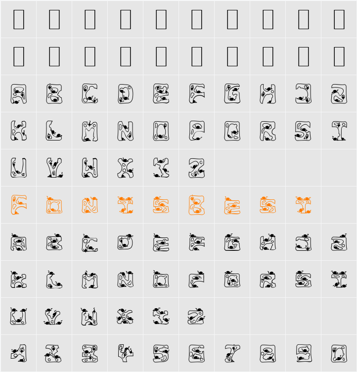 Cheesemouse Becker Character Map