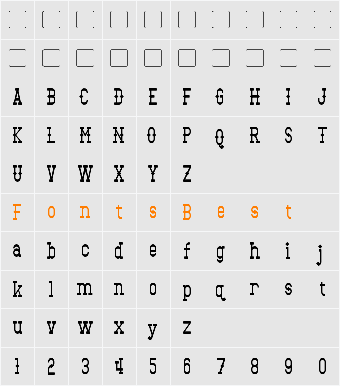 Bantorain Character Map