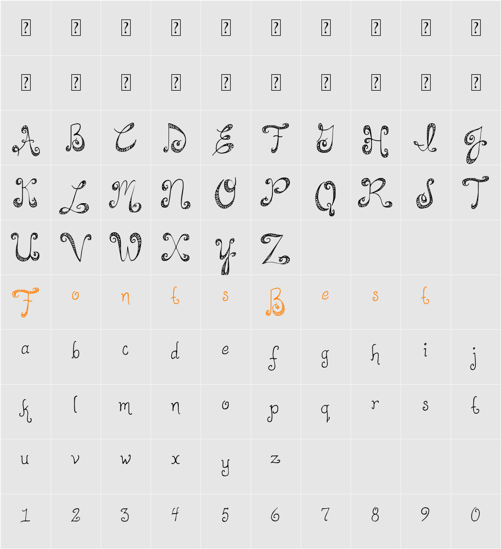 DJB HappilyEverAfter Character Map