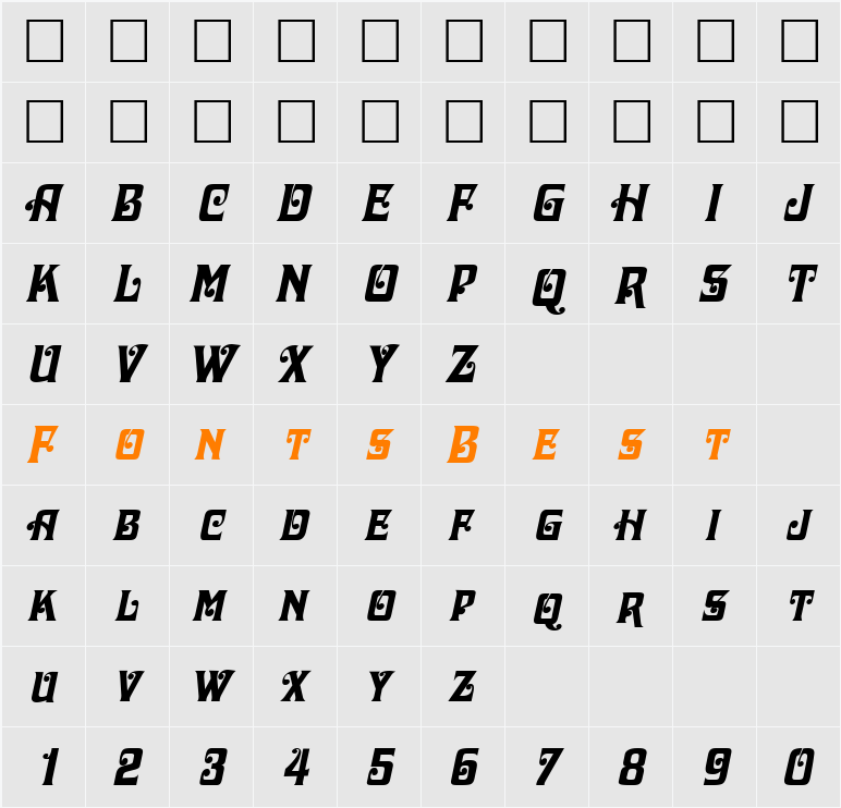 Dascha Character Map