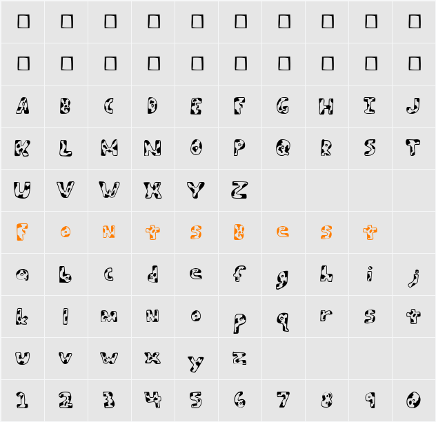 Army Beans Character Map