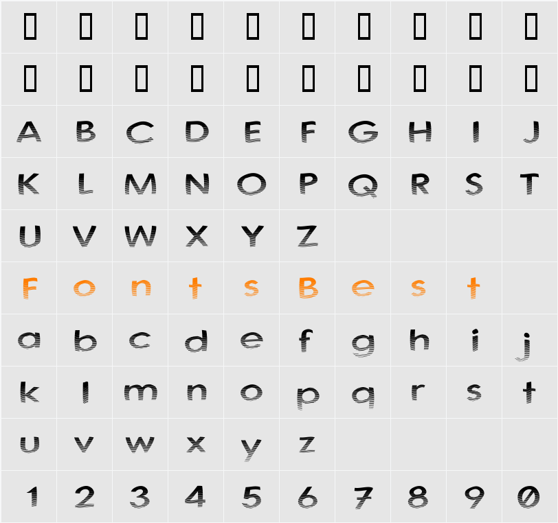Australian Sunset Character Map