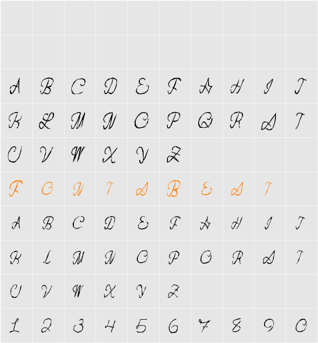 FlashDance Character Map