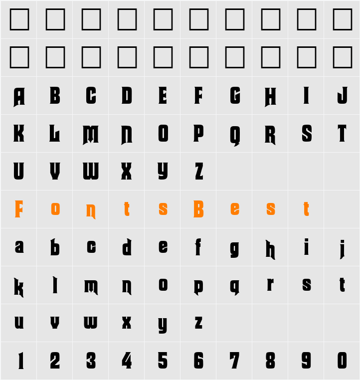 Moorgate DB Character Map