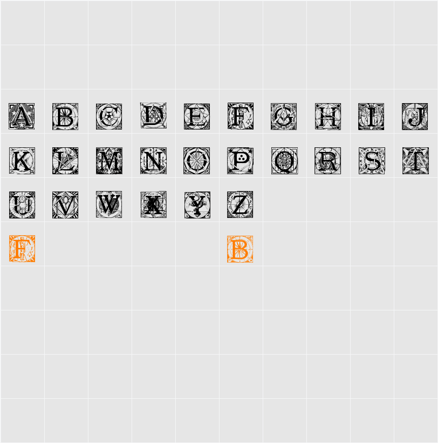 MasonicTattegrain Character Map