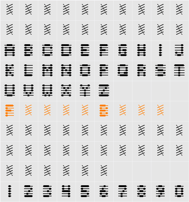Chloriin Character Map
