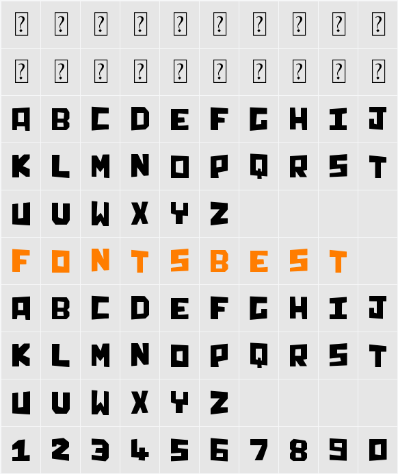 Chunq Character Map