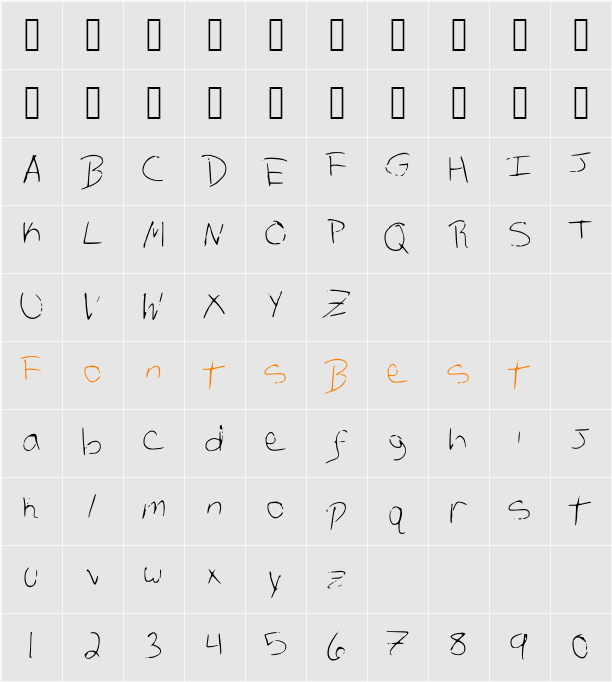 AllensMess Character Map