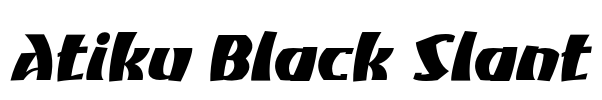 Atiku Black Slant Font Image