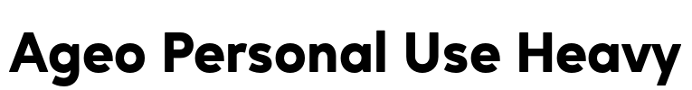 Ageo Personal Use Heavy Font Image