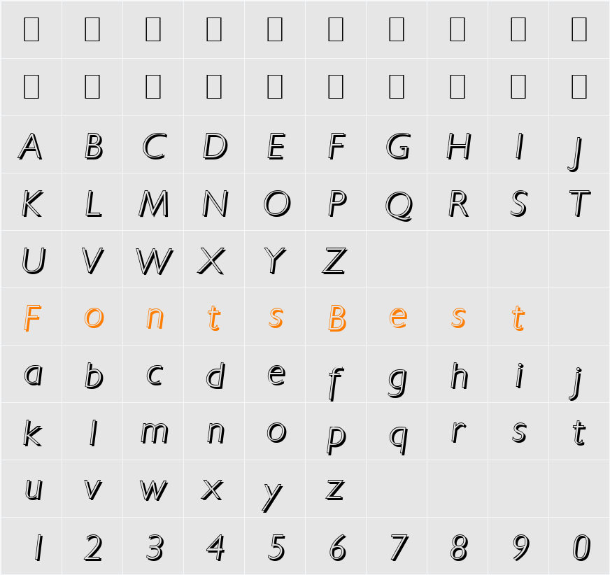 DavidBeckerShadow-Xlight Character Map