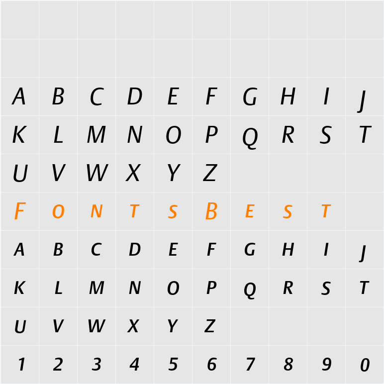 DTLArgoTCaps Character Map