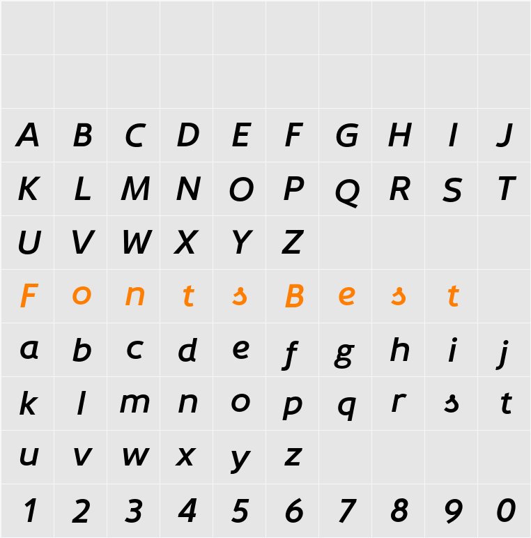 AA Stetica Medium Character Map