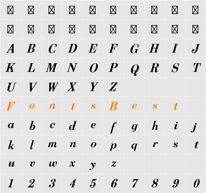 Berenis ADF Pro Character Map