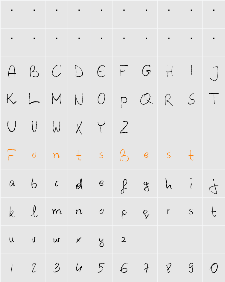 Barbarjowe Pisanki Character Map