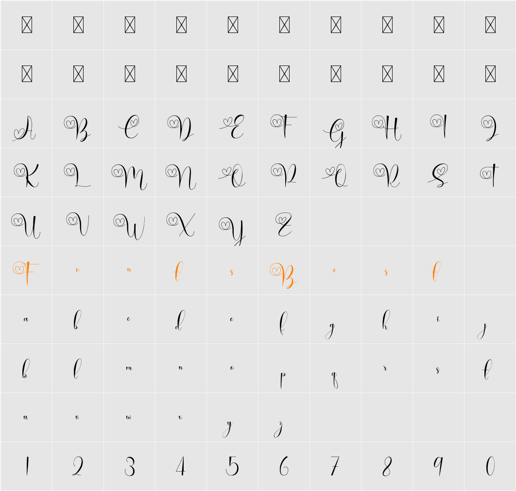 Brilganttyne Character Map