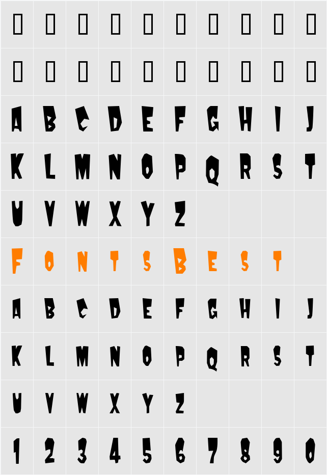 MondoCondensed Character Map
