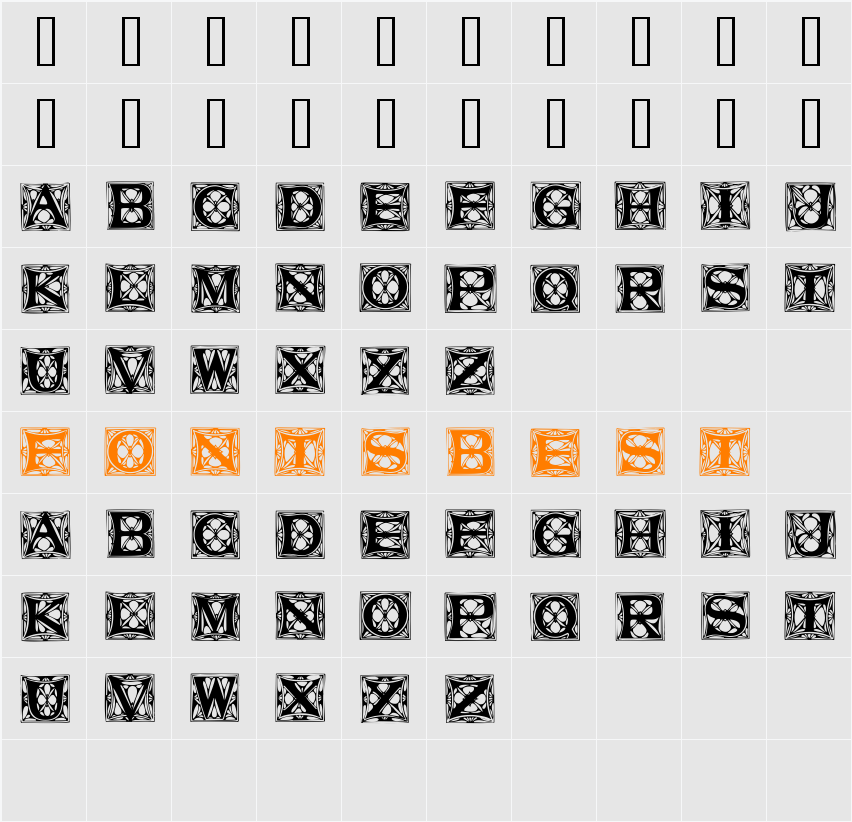 AromatCapsSSK Character Map