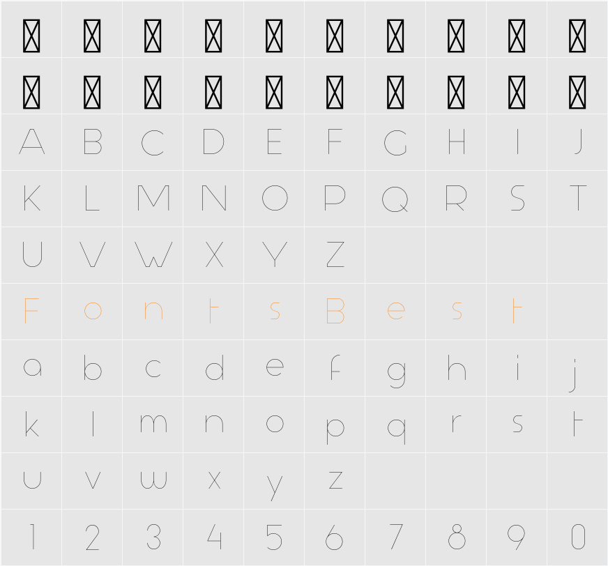 Aspergit Character Map
