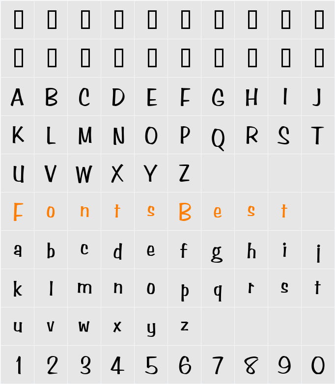 Benquiat Frisky CE ATT Character Map